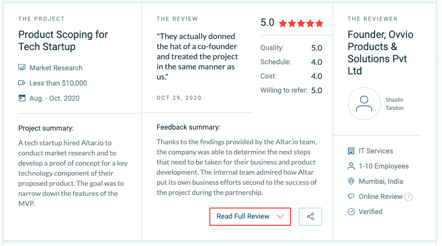 Ovvio Testimonial