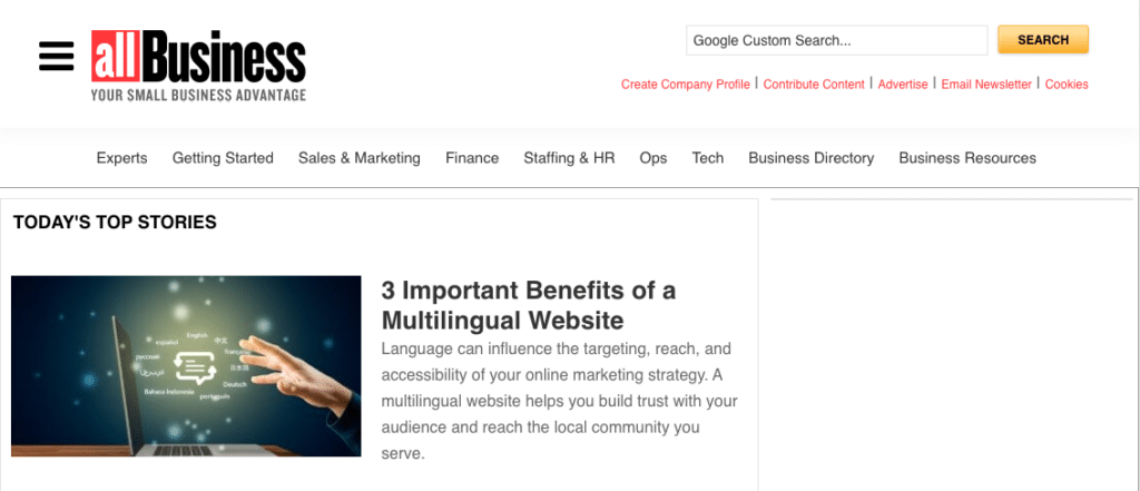 Entrepreneurial platforms, AllBusiness