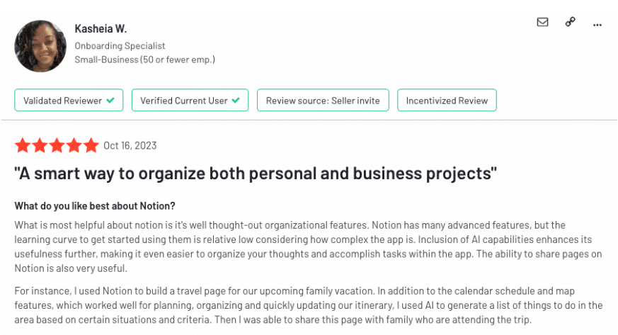 AI tools review - Notion