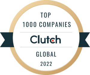 Clutch Global Top 1000 Companies 2022 award badge