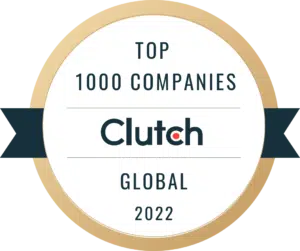 Clutch Global Top 1000 Companies 2022 award badge