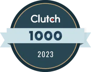 Clutch 1000 2023 award badge