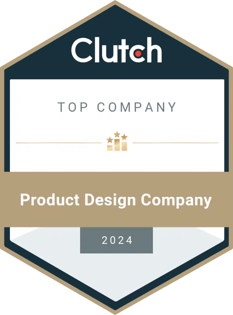 Clutch Top Company for Product Design Company 2024 award badge