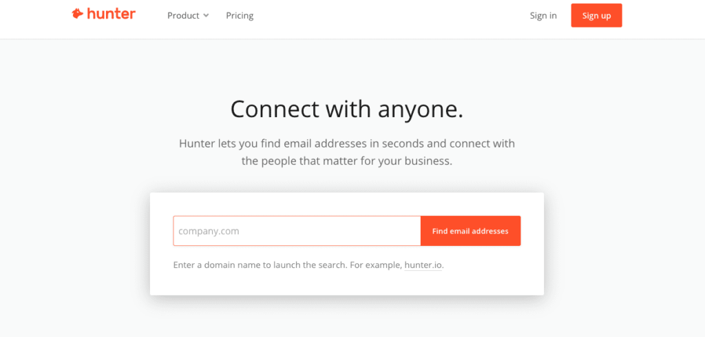 Hunter.io tools for entrepreneurs