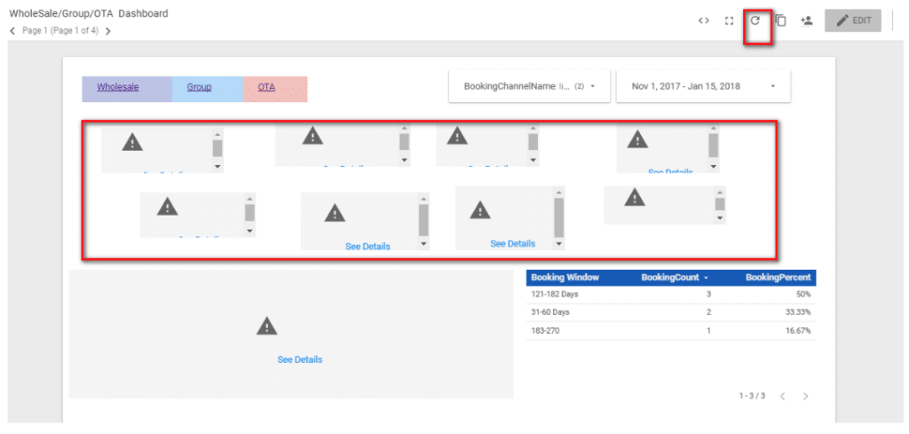 Google Data Studio Visualisation Errors