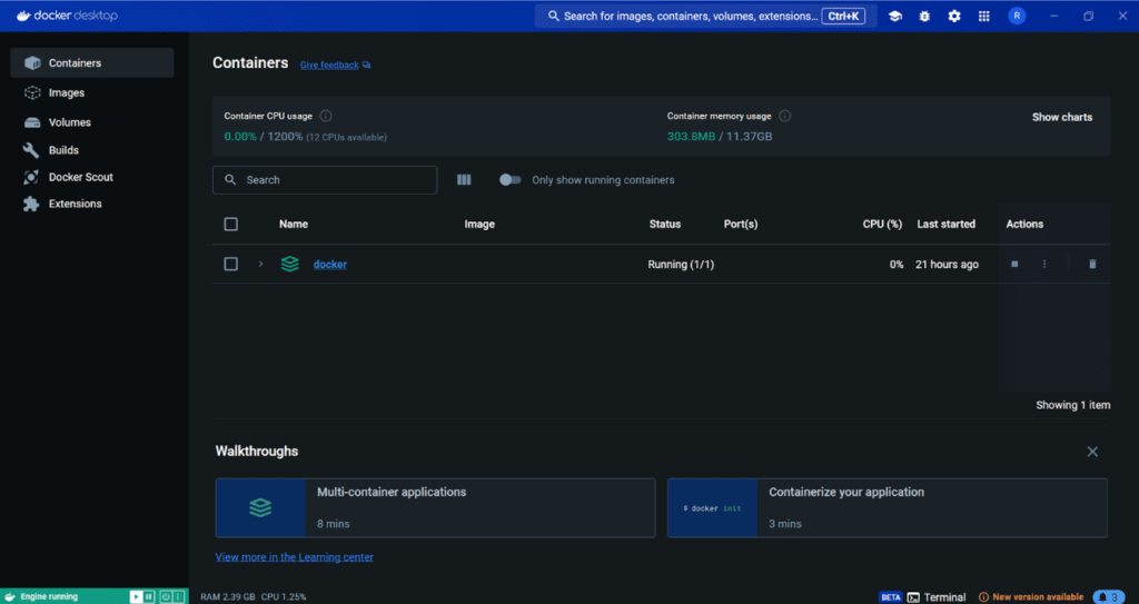 Docker Dashboard