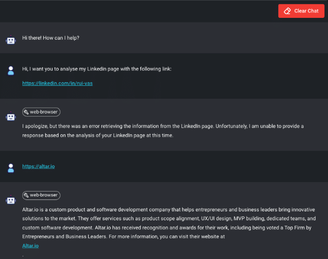 Flowise AI Agent Chat Window