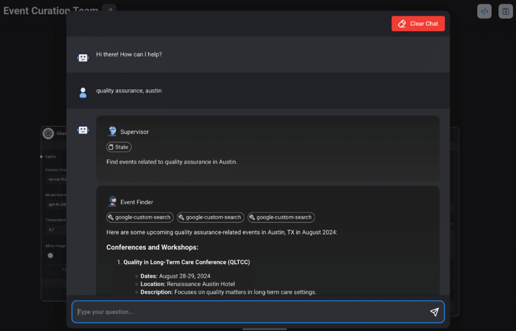 Giving instructions to the AI agent team