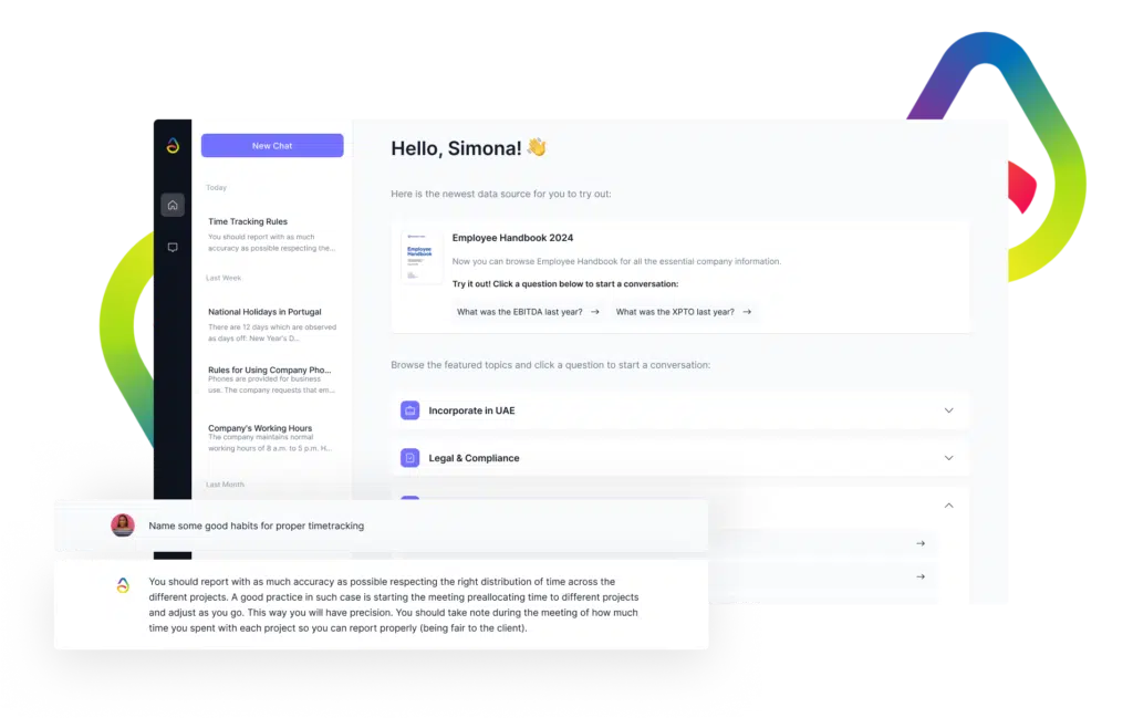 Product screen of the AI-enabled HR platform – Pair